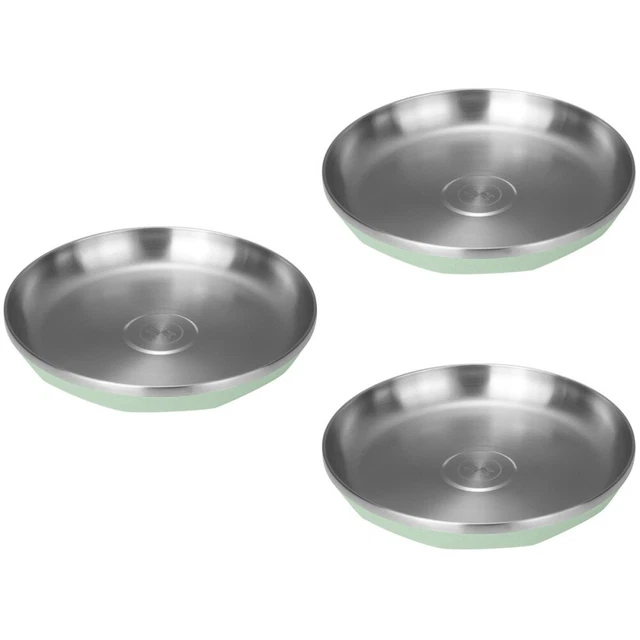 3 pezzi piatti da cena rotondi bambini in acciaio inox
