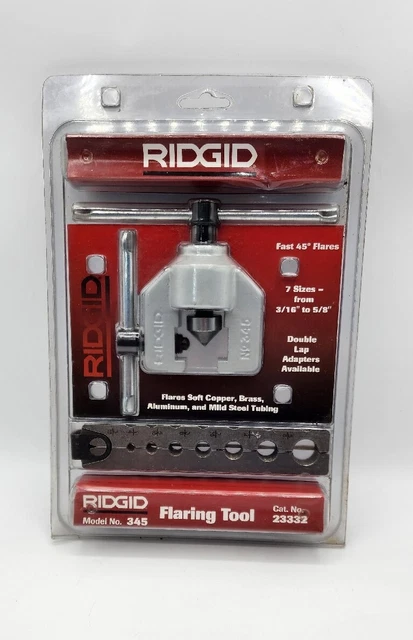 "Herramienta de quema de tuberías RIDGID 23332 para brotes de 45 grados totalmente nueva DL 3/16"" a 5/8"