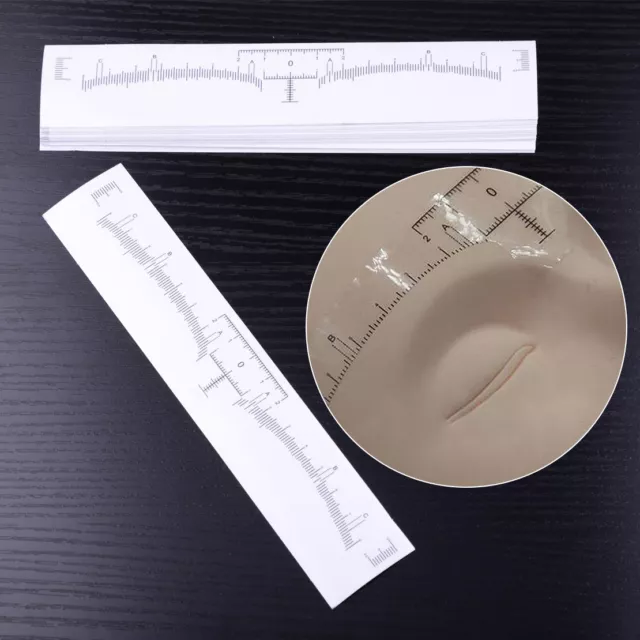 50x Microblading Disposable Eyebrow Ruler Sticker Tattoo Shaper Measure Tool