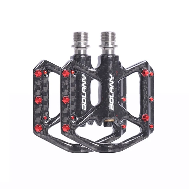 Pédales Plates Vélo Universelles En Aluminium Et Fibre De Carbone (9/16", Roulements étanches)