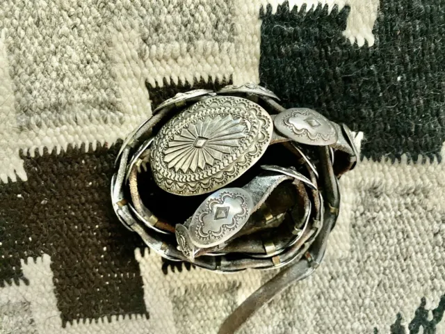 Antique Sterling Silver Concho Belt