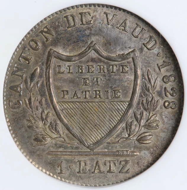 Switzerland Swiss 1B 1828 Vaud Anacs MS-64