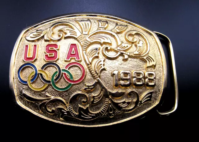 1988 Usa Olympic Belt Buckle - Vintage B-K Buckles Usa