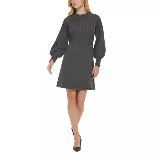 Calvin Klein Womens Knit Midi Bishop Sleeve Sweaterdress BHFO 2753