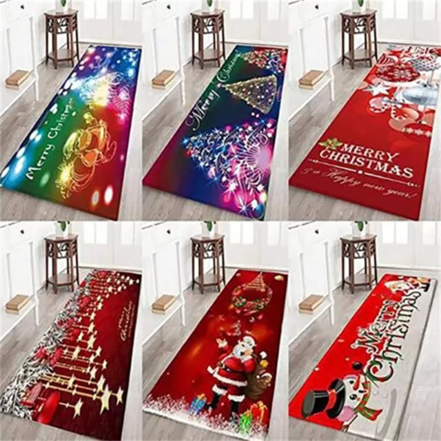 Christmas Door Mat Floor Xmas Home Decoration Non Slip Area Rug Flannel Carpet