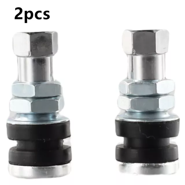 2x Car Tubeless Vacuum Tire Valve Stems Metal Tire Valve Short Stems Replace