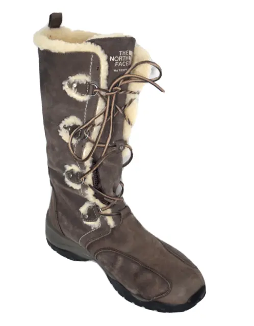 The North Face Womens 10 Abby II Tall Sheepskin Winter Waterproof Boots 06 073