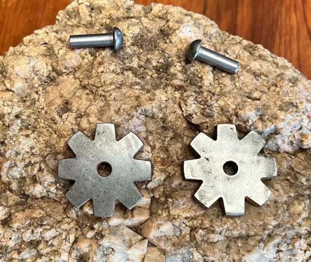 NICE NEW 1 1/4" 8-Point COWBOY VAQUERO SPUR ROWELS & Pins