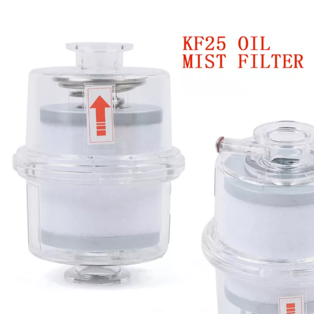 Vacuum Pump Exhaust Transparent Plastic Housing Oil Mist Filter KF25 Interface