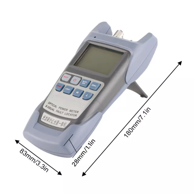 Optical Power Meter 650nm 7 Wavelength Fiber Optic Cable Light Tester 1MW