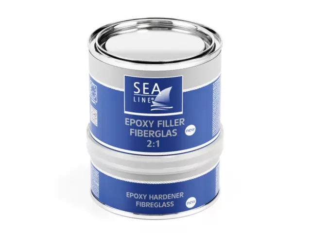 Sea-Line Epoxid Spachtel mit Glasfaser 2:1 Glasfasergemisch Reparatur 750g