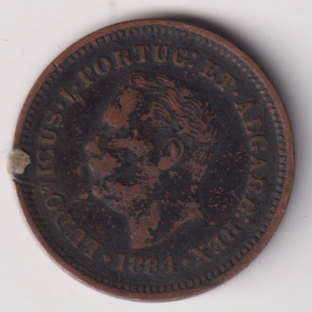 Portuguese India 1881 Ludovicus I Oitavo De Tanga Copper Coin