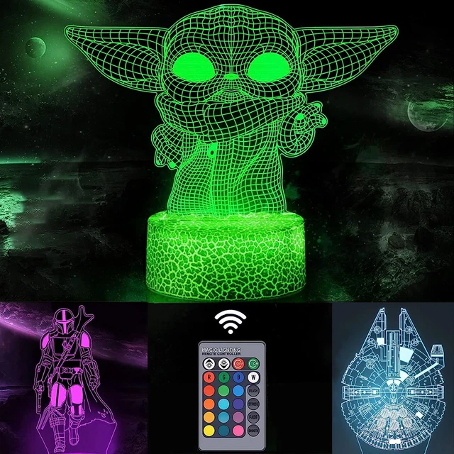 Luce Notturna 3D Illusion Star Wars, 3 Modelli E 16 Cambiamenti Di Colore, Spegn
