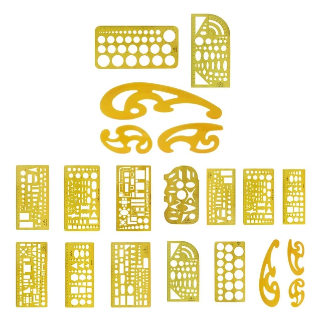 TEMPLATES STENCIL SET Ruler Drafting Tools Architect Symbols Building