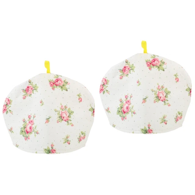 Paquete de 2 cubiertas de aislamiento de tetera colcha de té tetera vintage tetera flor tetera