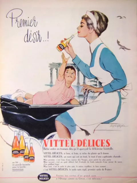 1960 Vittel-Delices First Desire Baby Press Advertisement - Nanny
