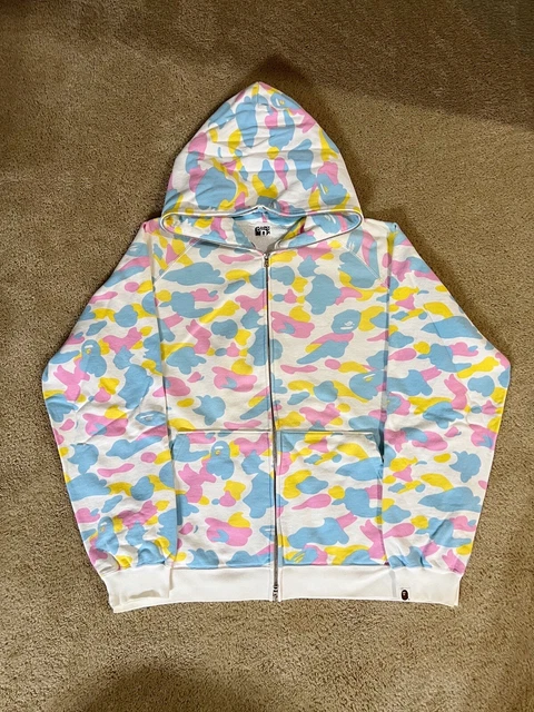 BAPE COTTON CANDY Camo Full Zip Hoodie A Bathing Ape Og Bape Nigo
