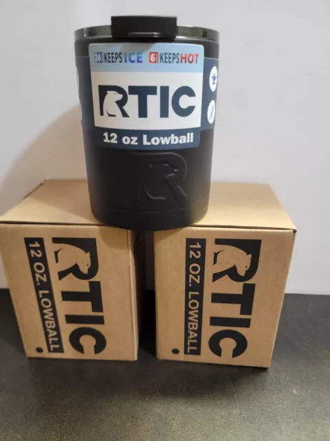 Pair of RTIC 12oz LOWBALL TUMBLER black, brand new.