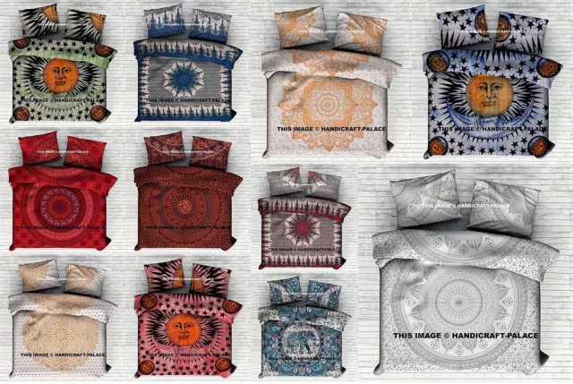 Indian Mandala Double Queen Size Bed Quilt Duvet Doona Cover Reversible Blanket