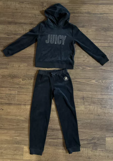 NWT, Girls Pink Juicy Couture Velour Set, Hoodie + Jogger Pants. Size 4T