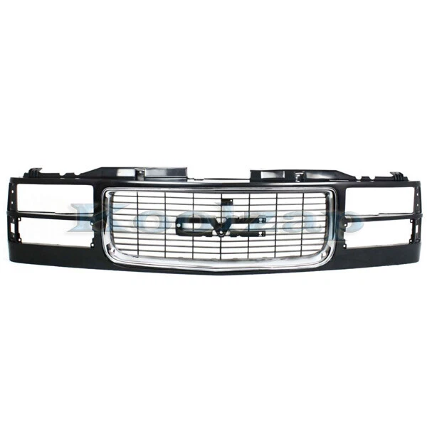 For 94-00 C/K Series Pickup Truck 94-99 Yukon Front Grille Assembly Black Chrome