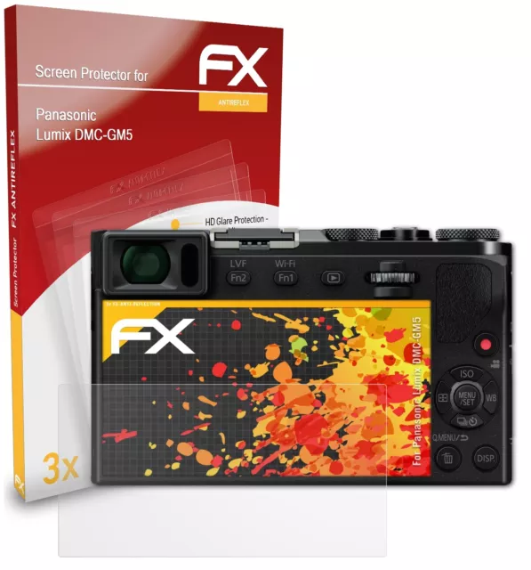 atFoliX 3x Screen Protection Film for Panasonic Lumix DMC-GM5 matt&shockproof