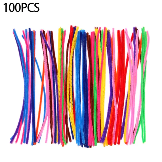 100pcs/pack Pipe Cleaner Craft Supplies Flexible Gift Assorted Color Decorating