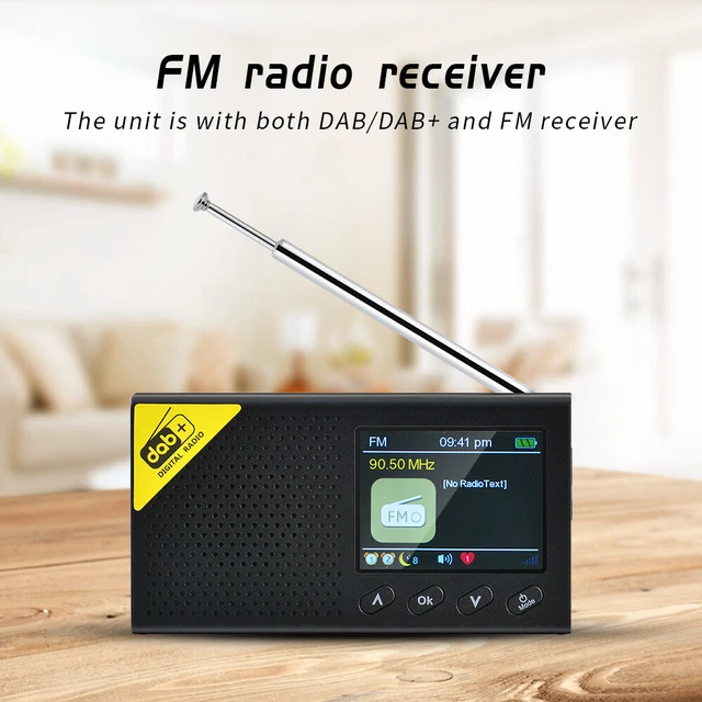 2.4& PORTABLE DAB DAB+ Digital FM Radio Rechargeable Bluetooth Music ...