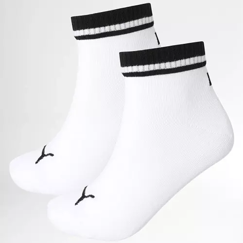 Puma Heritage Quarter Sock Plain 2 Paia White Set Kit Confezione Calzini Unisex