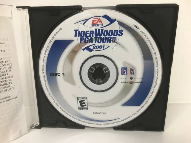 Tiger Woods PGA Tour 2001 Classics (PC, 2002) - LOOSE - DISC 1 ONLY