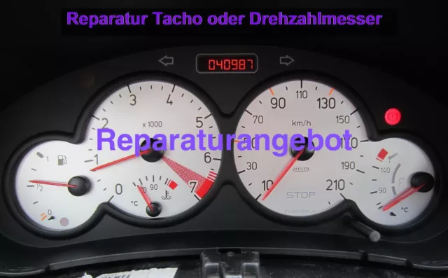 Reparatur Kombiinstrument Tacho oder DZM Peugeot 206 (KI mit 2 Steckern)