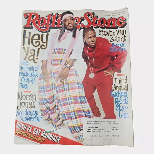 Vintage Rolling Stone Magazine Outkast Issue944 March 2004 Hey Ya! Andree 3000