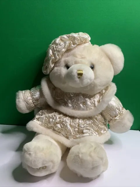 2000 Keepsake Bear White Gold Limited Edition 18" Holiday Vintage NEW