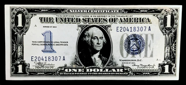 1934 Funny Back Silver Certificate$$ Flawless Superb Gembu++++Rare$$Nr #K201_675