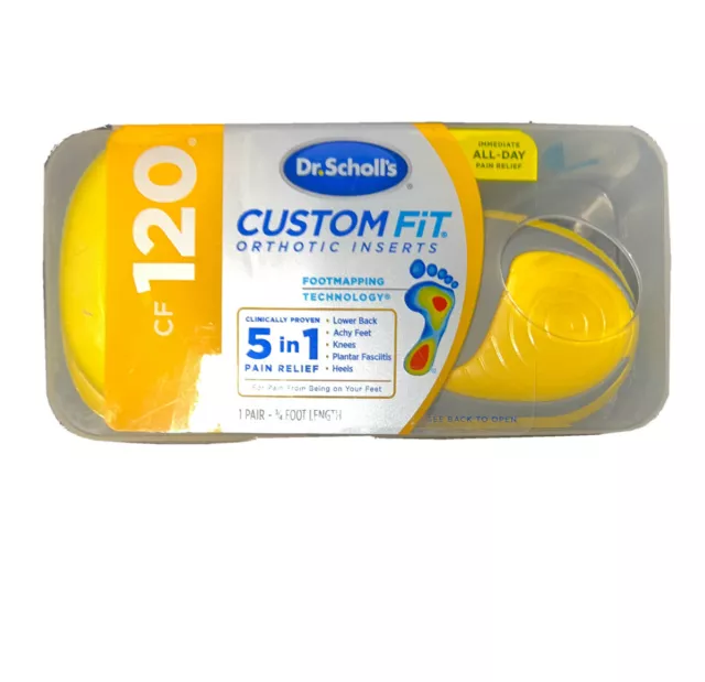 Dr. Scholls 120 Custom Fit Orthotic Inserts CF120, 3/4 Length- NEW & SEALED