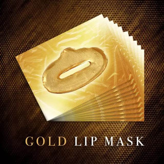 24k Gold Kollagen Lippen Masken Bio Crystal Anti Falten Ageing UK Verkäufer