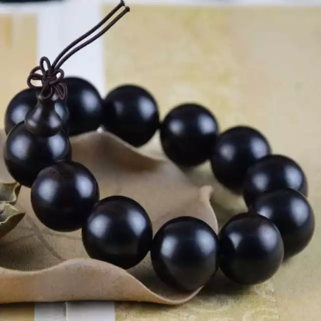 20MM Natural Ebony Cuff Men Mala Buddha Bracelet Inspiration Healing Souvenir
