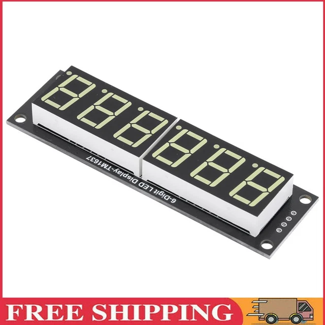 0.56 Inch Digital LED Module TM1637 6-Digit 7-segment for Arduino (White)