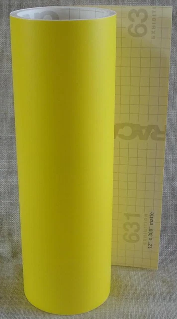 Oracal 631 Matte YELLOW Removable Vinyl 12" x 300" Roll #025 EZ Remove 25 ft.