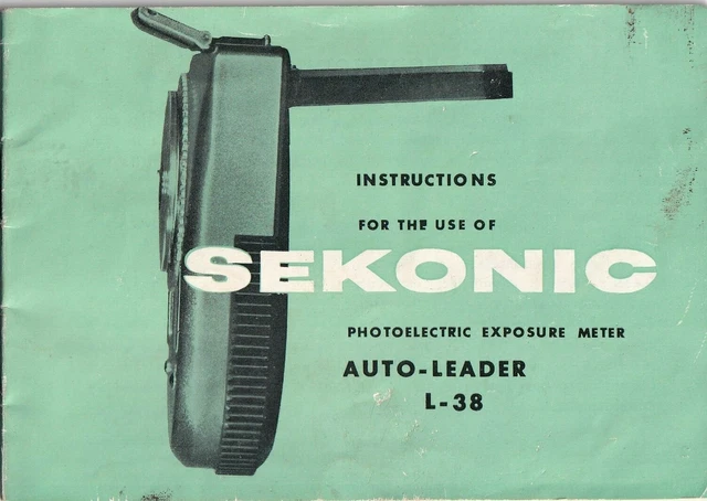 Sekonic Instruction Manual for Auto-leader L-38 photoelectric exposure meter