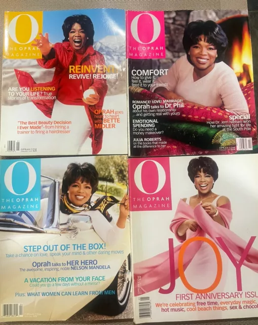 Lot of 4 Oprah O Magazines- Jan., Feb., April, May 2001. Good-very Good Cond.