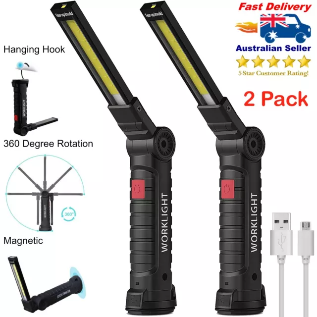 LED Work Light Portable Folding Rechargeable Magnetic Worklight Mechanic Reading