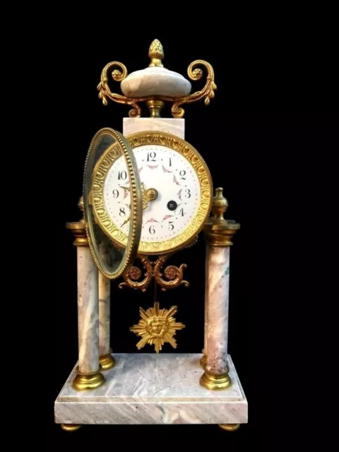 Antique Clock French Marble Ormolu Portico Clock Bell Striking 19th Century 1870 2