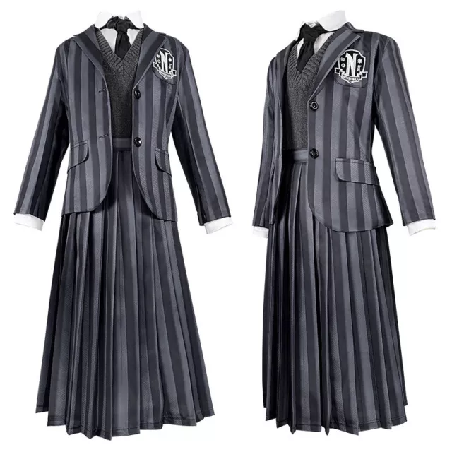 Wednesday Addams Cosplay Wednesday Costume School Uniform Full Set Kids Adult