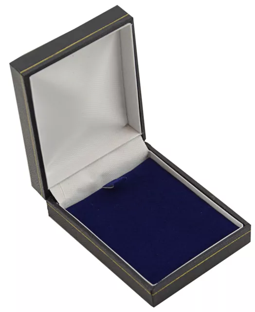 Blue Leatherette Pendant Drop Earring Chain Box Jewellery Pendant Box Suppliers