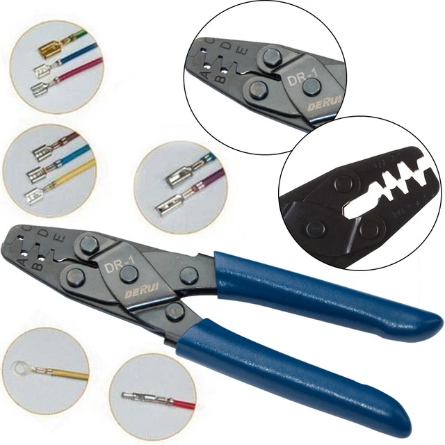 FTZ Electrical Control Cycle Crimp Tool - Ratcheting Crimper For 22-10 Gauge Insulated Terminals