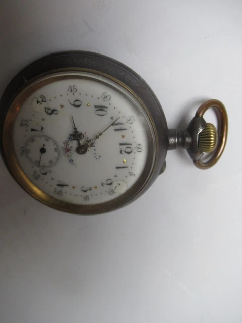 Montre à Gousset Ancienne Fonctionnelle - Acier, Remontage Manuel, Pour Homme