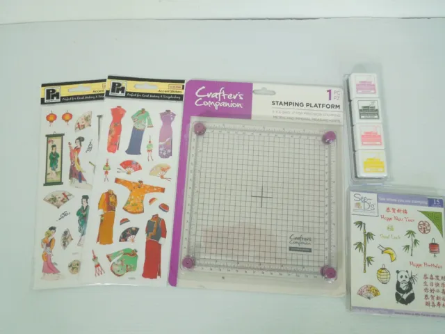 Crafter's Companion Stamping Platform 6" x 6" + Stickers + Lawn Fawn Ink + More