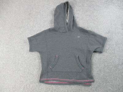 Gap Hoodie Girls Extra Small Grey Pullover Logo Hooded Short Sleeve Casual