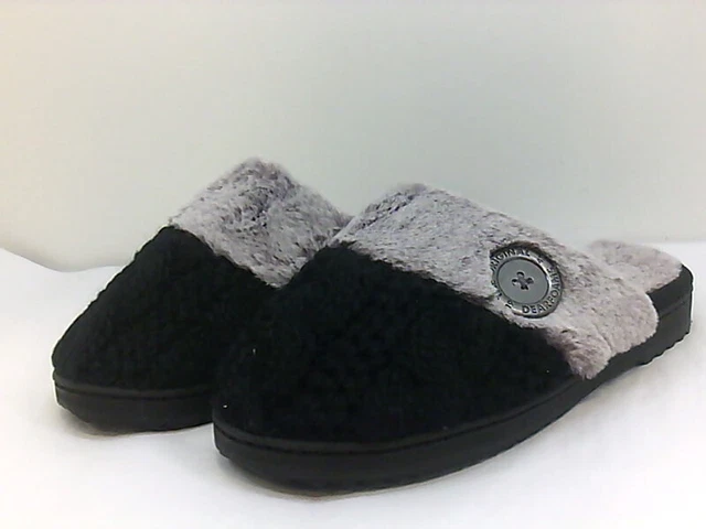Dearfoams Womens U4CF Slippers, Black, Size 5-6 U5So